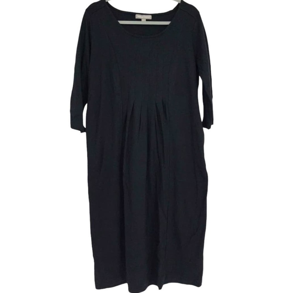 WOMAN WITHIN BLACK 3/4 SLEEVE MIDI DRESS SIZE 14/16